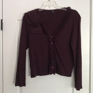 Ruffle detail cardigan